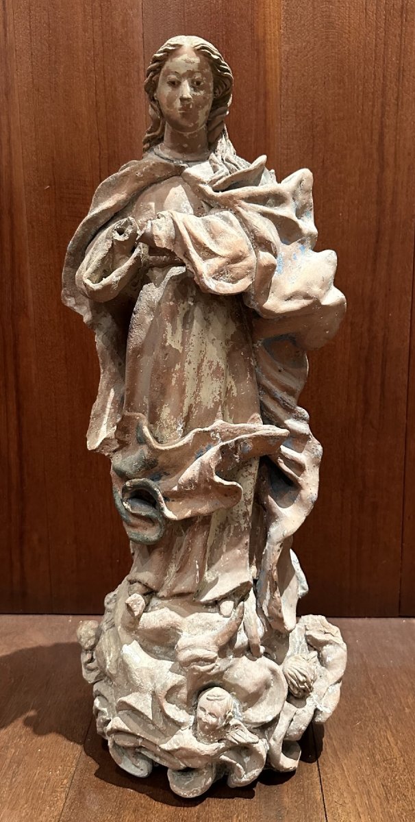 Vierge en terre cuite XVIIIème siècle