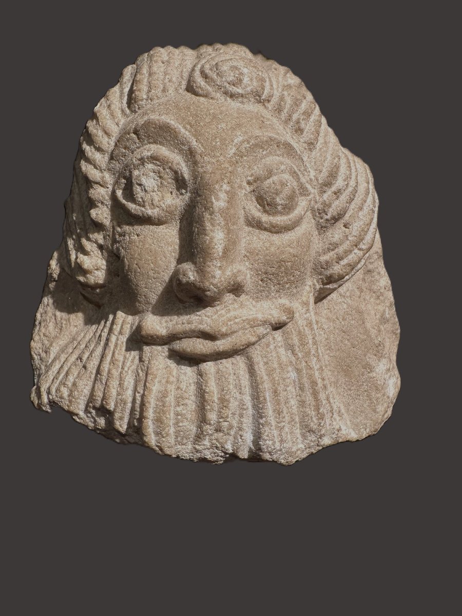 Archaic Phoenician Marble Head -photo-2