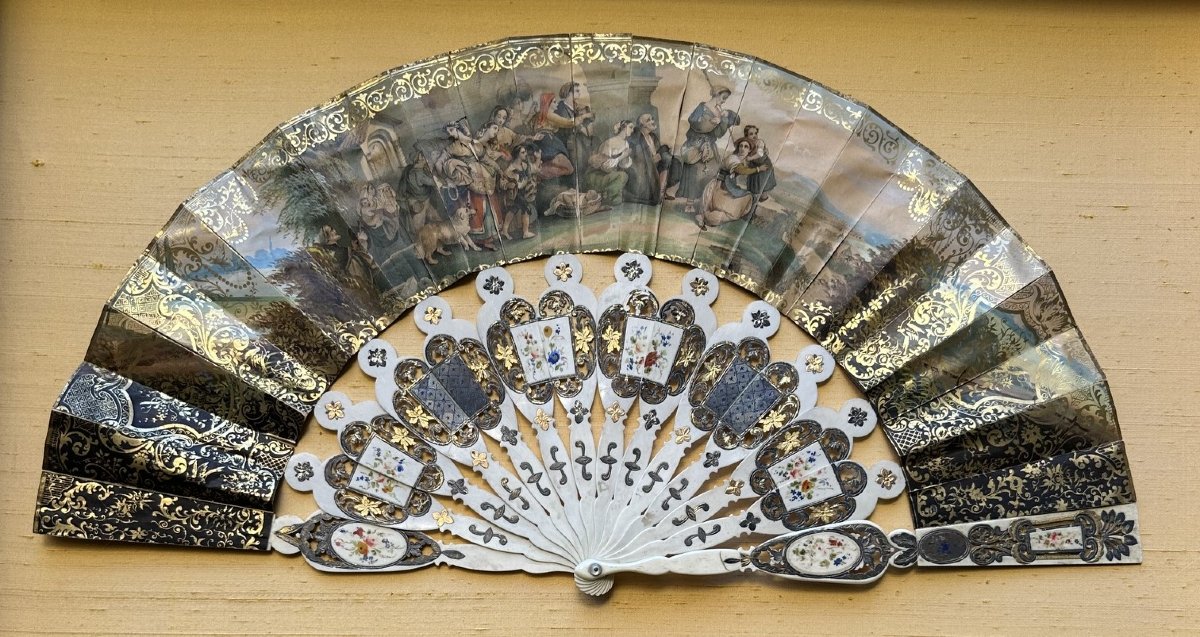 Set Of Three Framed Fans-photo-2