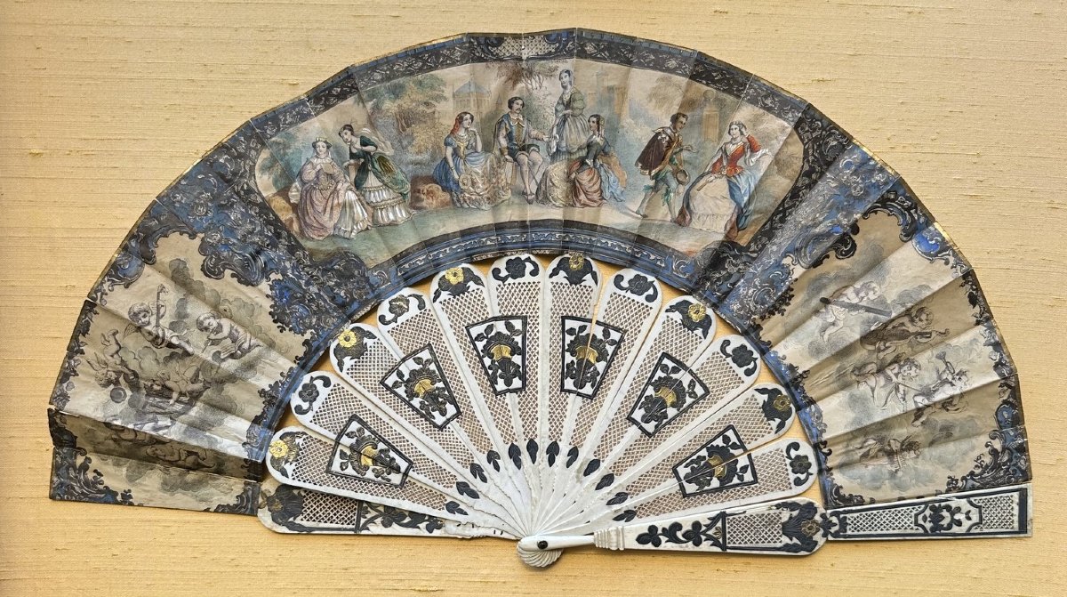Set Of Three Framed Fans-photo-3
