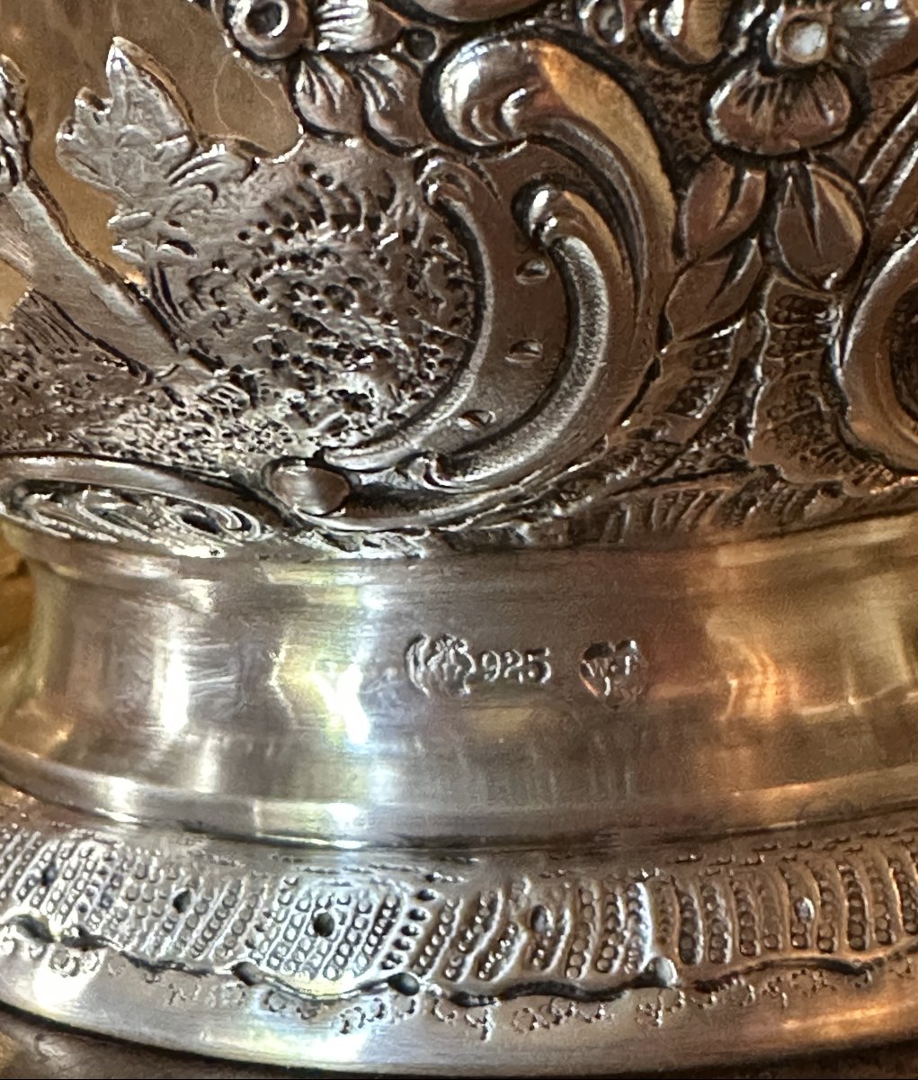Paire de carafes cristal et argent-photo-1