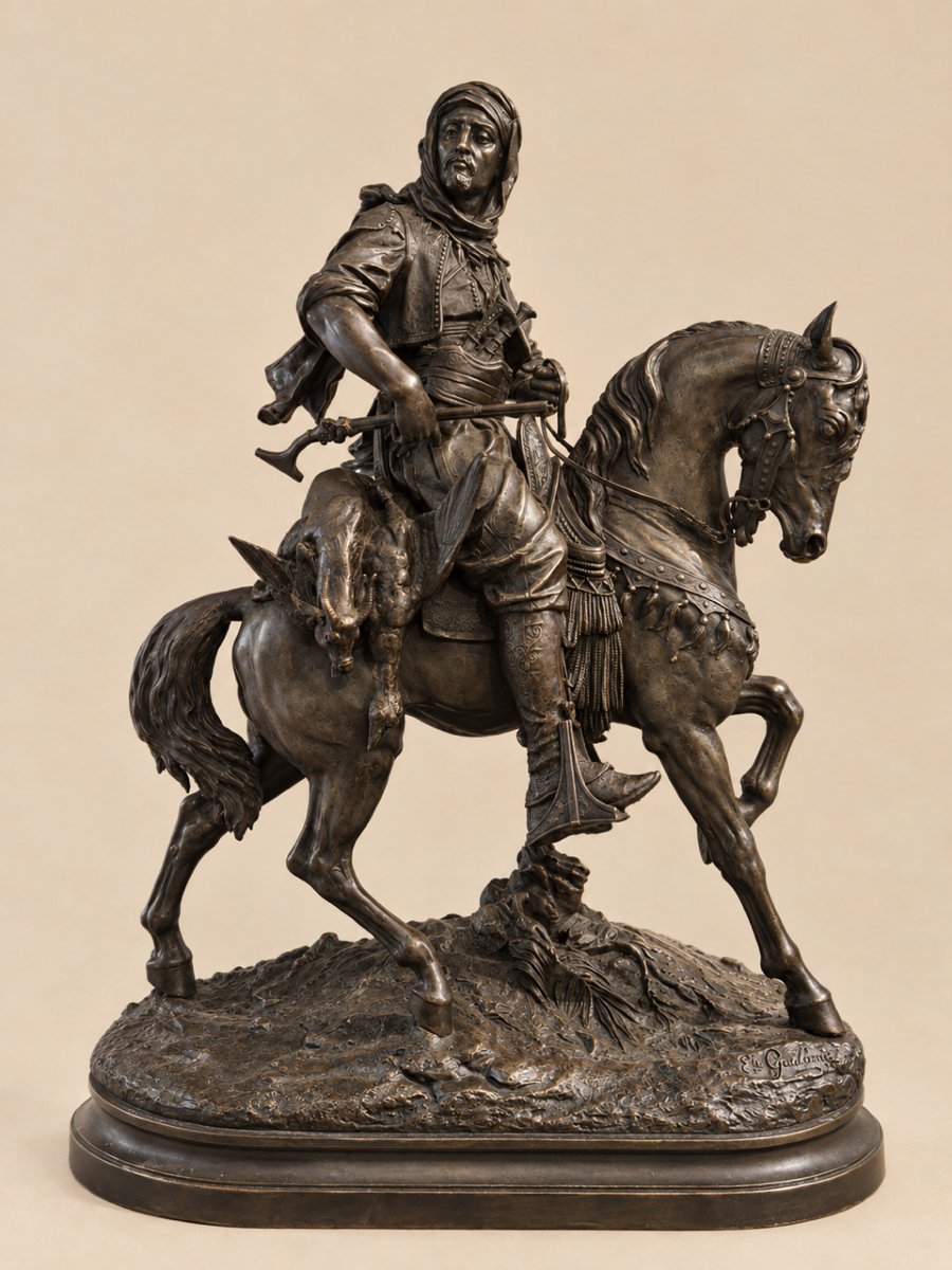 Sculpture cavalier arabe 