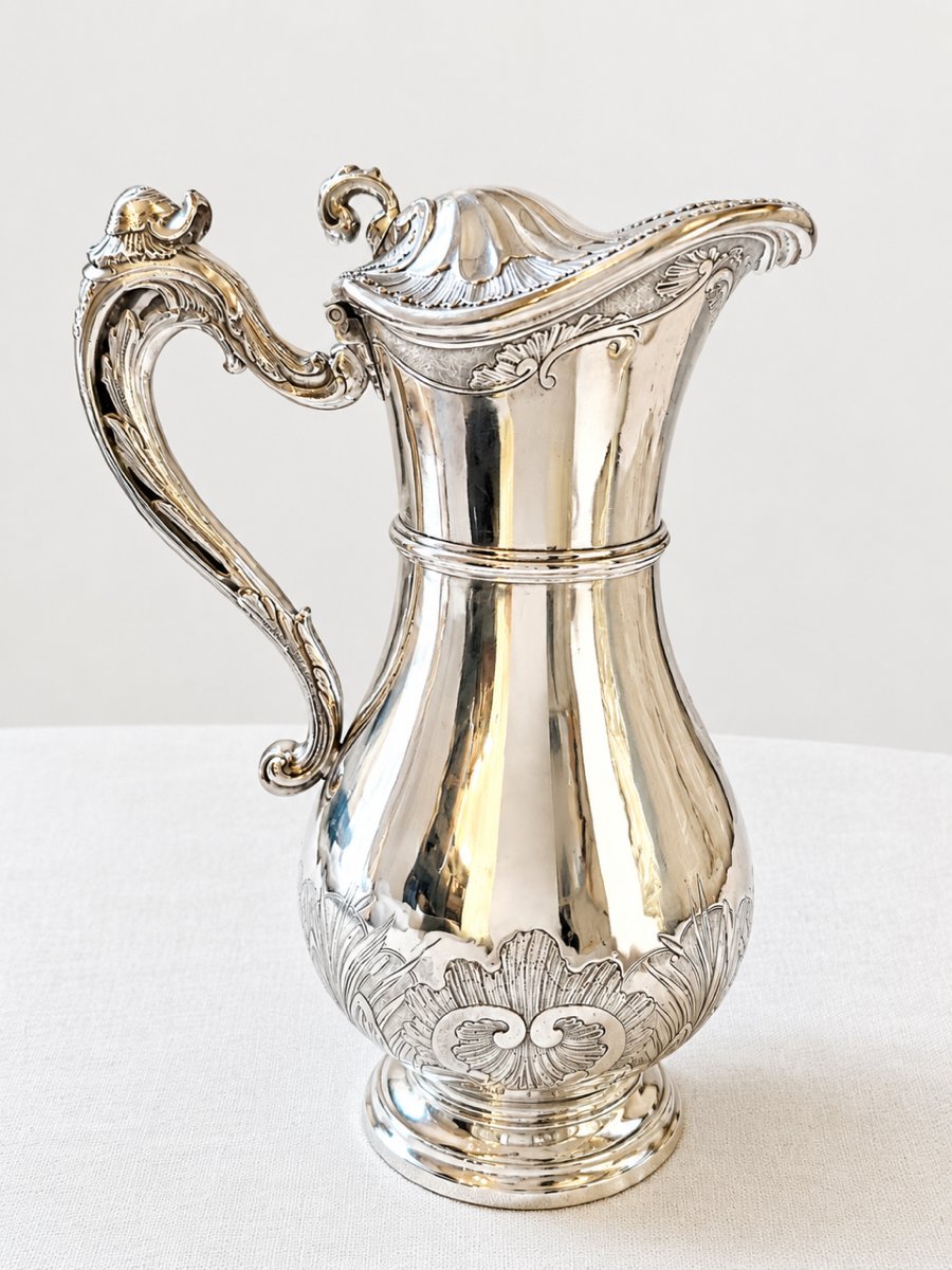 Solid Silver Ewer And Basin-photo-3