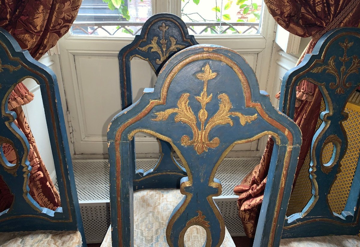 Set Of 6 Venetian Chairs XVIIIth-photo-2