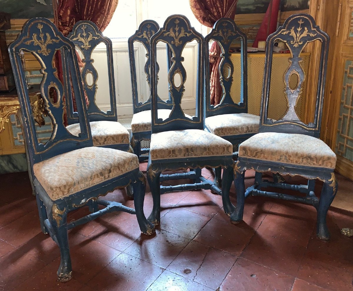 Set Of 6 Venetian Chairs XVIIIth