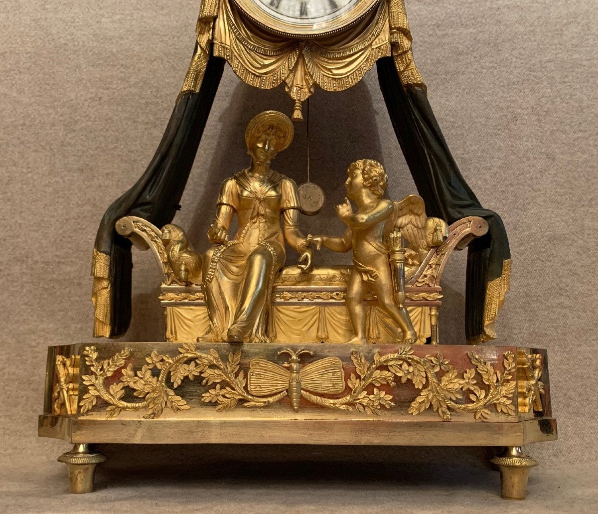 Romantic Gilt Bronze Clock-photo-2