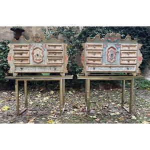 Paire de cabinets d'herboristerie