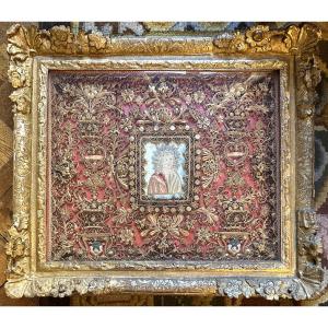 Reliquaire paperolles Louis XIV