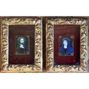 Pair Of Limoges Enamels By Jean Limousin