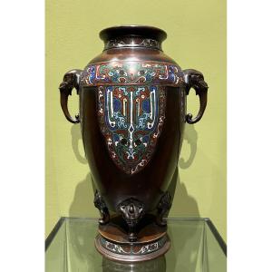 Vase cloisonné japonais