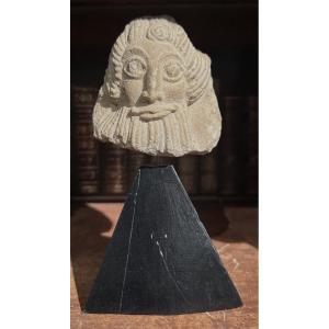 Tête marbre phénicienne archaïque