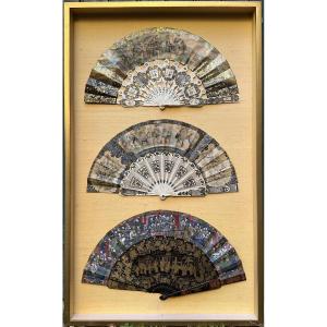 Set Of Three Framed Fans