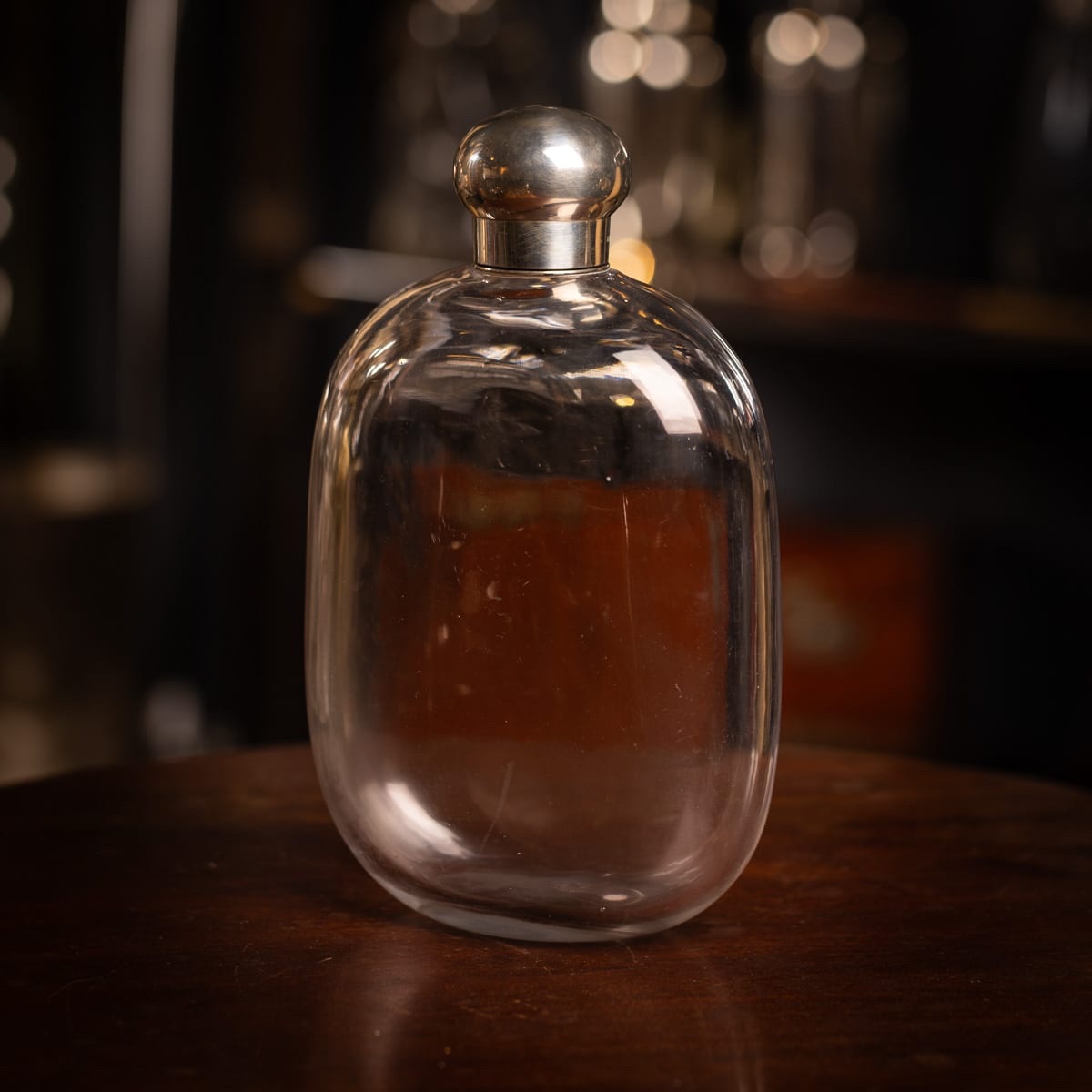 Carafe-flacon ancienne victorienne (XIXe siècle) en argent massif et verre, Londres, vers 1888-photo-2