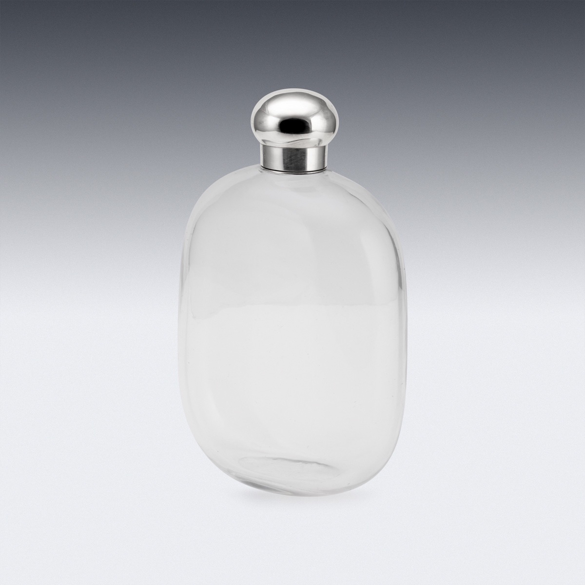 Carafe-flacon ancienne victorienne (XIXe siècle) en argent massif et verre, Londres, vers 1888-photo-3