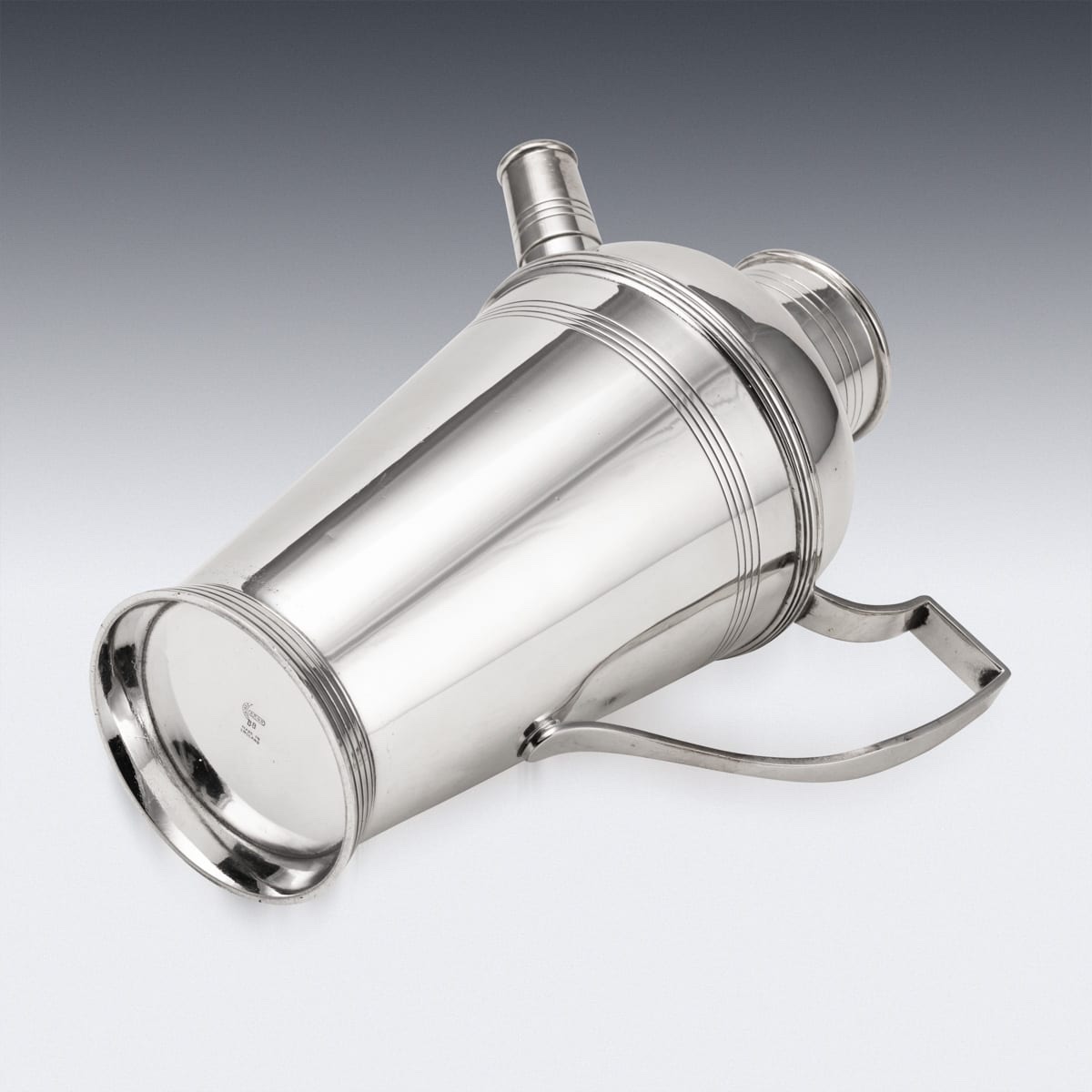 Antique 20thc Large Art Deco Silver Plated Cocktail Shaker, Birmingham C.1925-photo-4