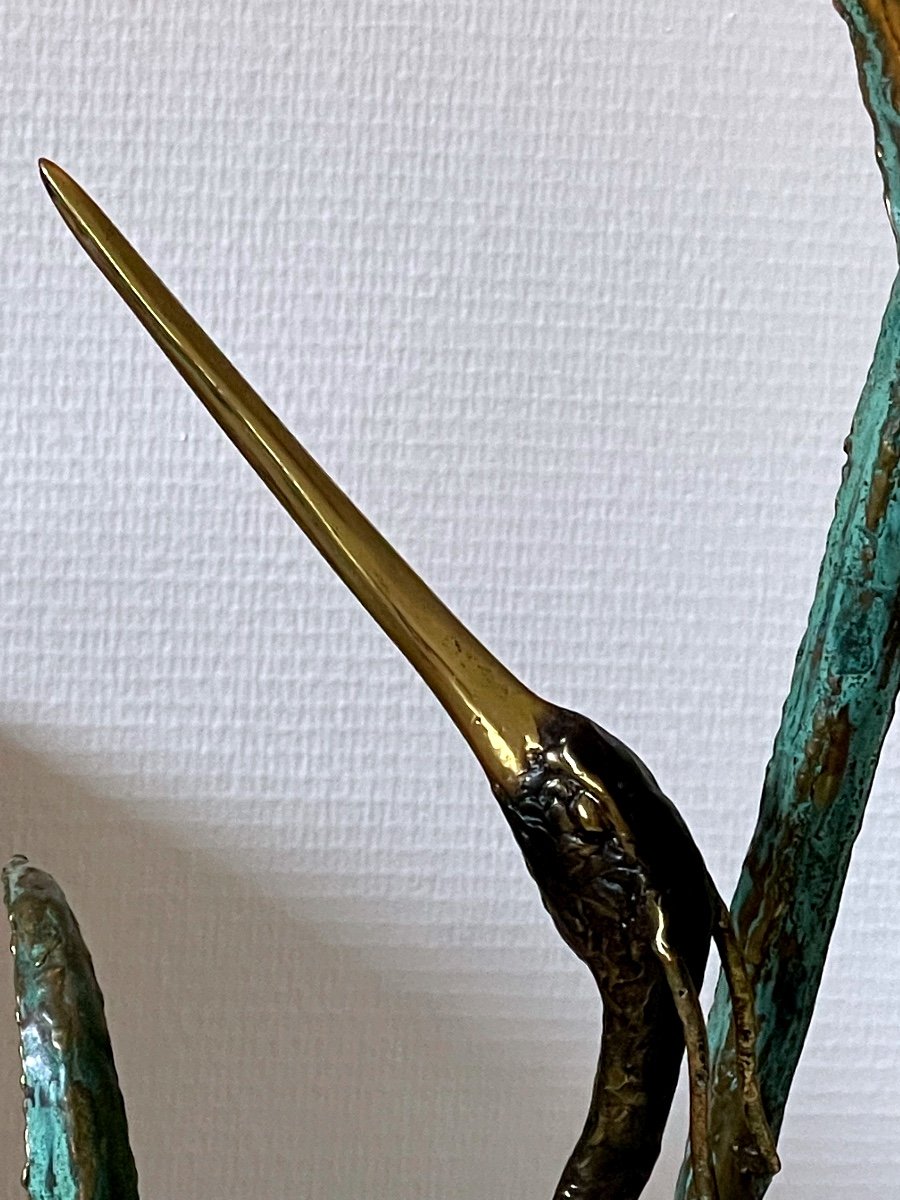 Bronze Floor Lamp - Great Heron - Faubourg Parisien - XXth Century-photo-3