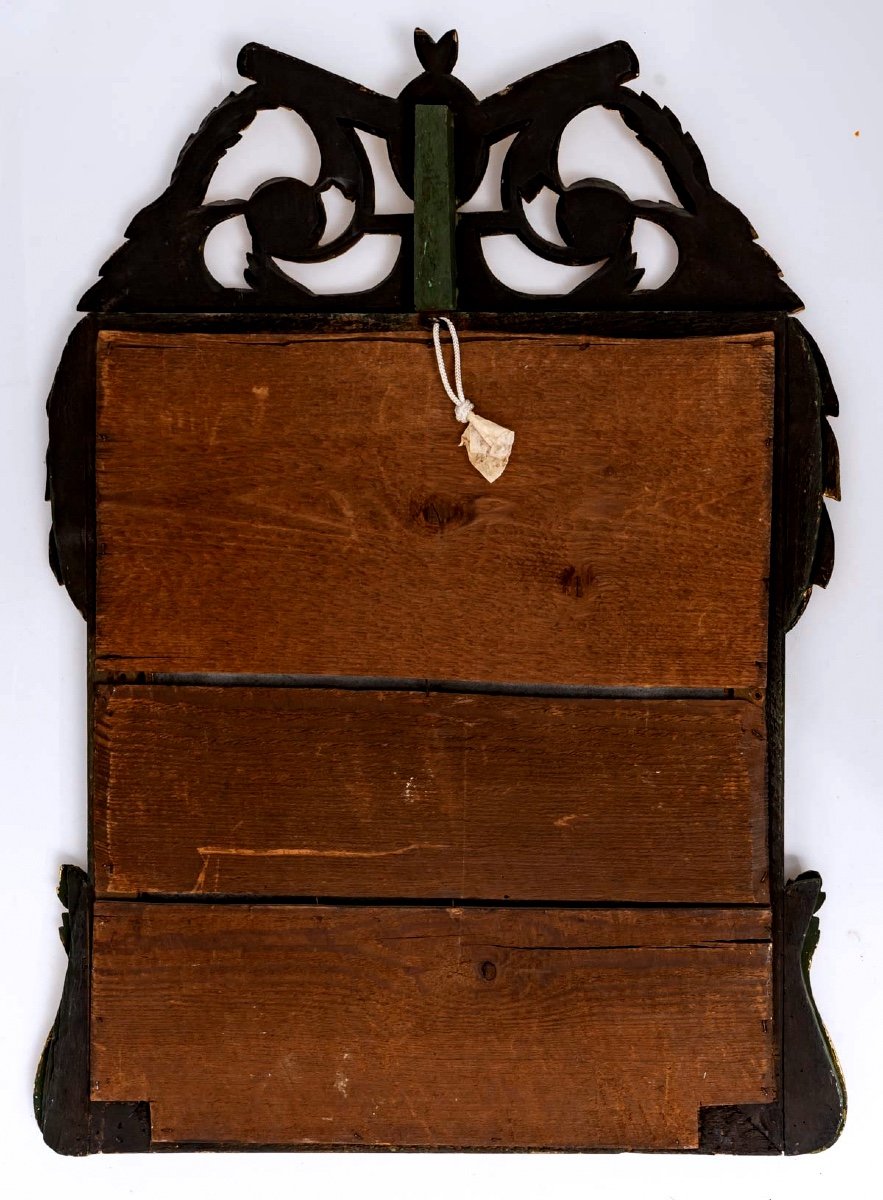 Gilded Wood Mirror - Louis XVI - Sacred Heart Devotion - Period : XVIIIth Century-photo-2
