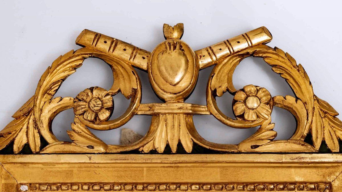 Gilded Wood Mirror - Louis XVI - Sacred Heart Devotion - Period : XVIIIth Century-photo-4