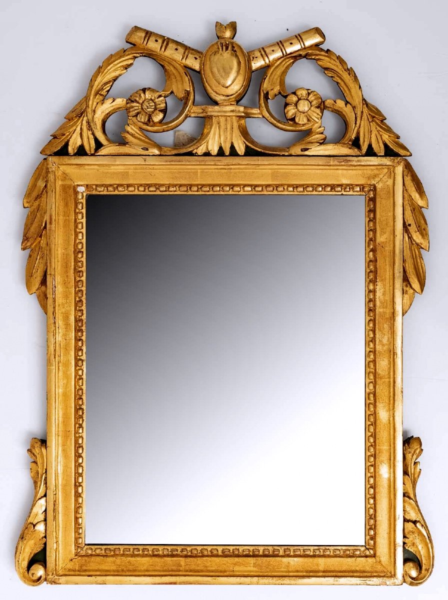 Gilded Wood Mirror - Louis XVI - Sacred Heart Devotion - Period : XVIIIth Century