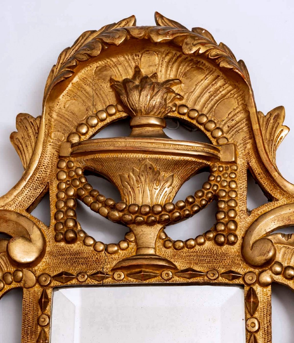 Bedroom Mirror - Bridal Mirror - Golden Wood - Period: XVIIIth Century-photo-2