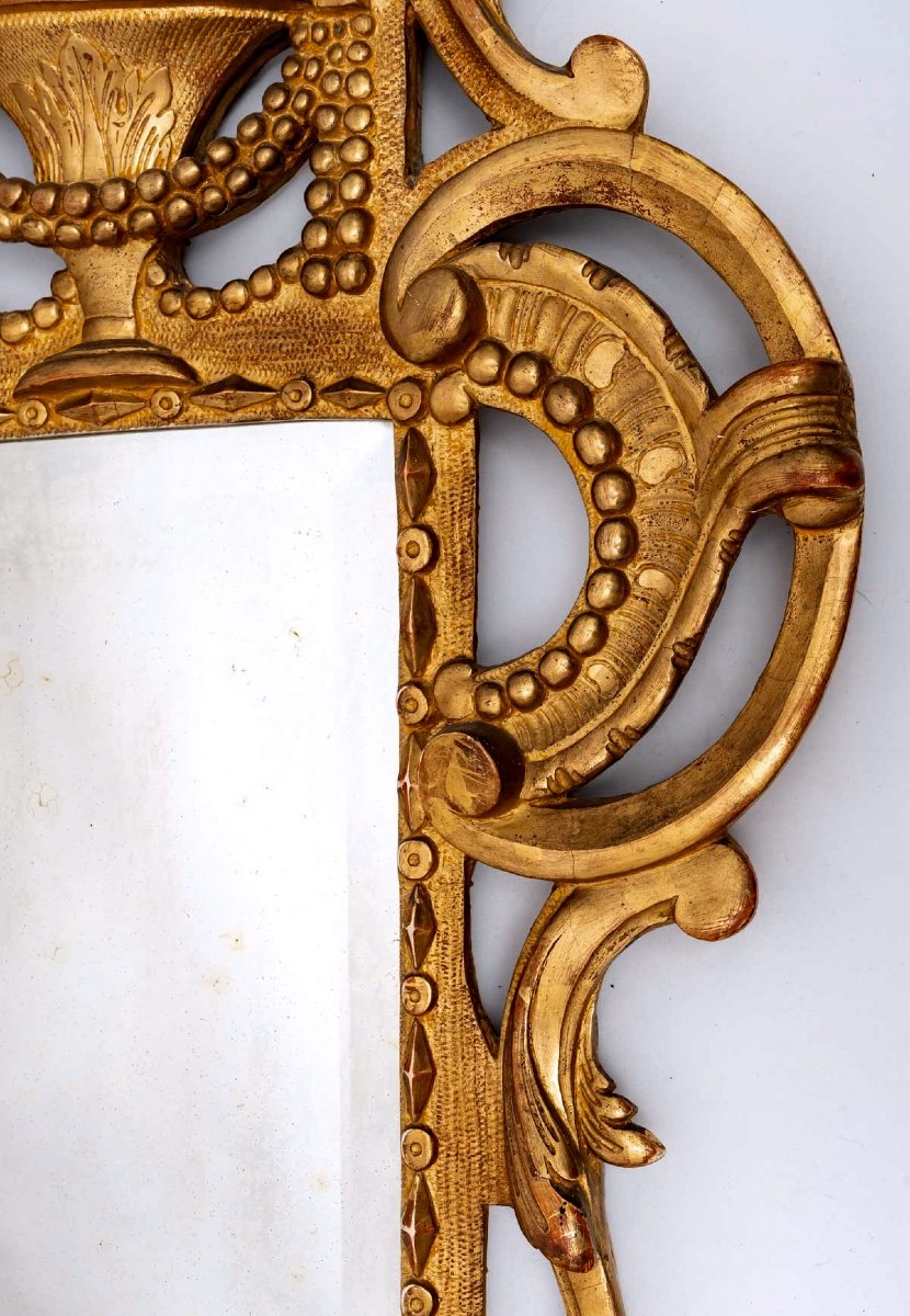 Bedroom Mirror - Bridal Mirror - Golden Wood - Period: XVIIIth Century-photo-1