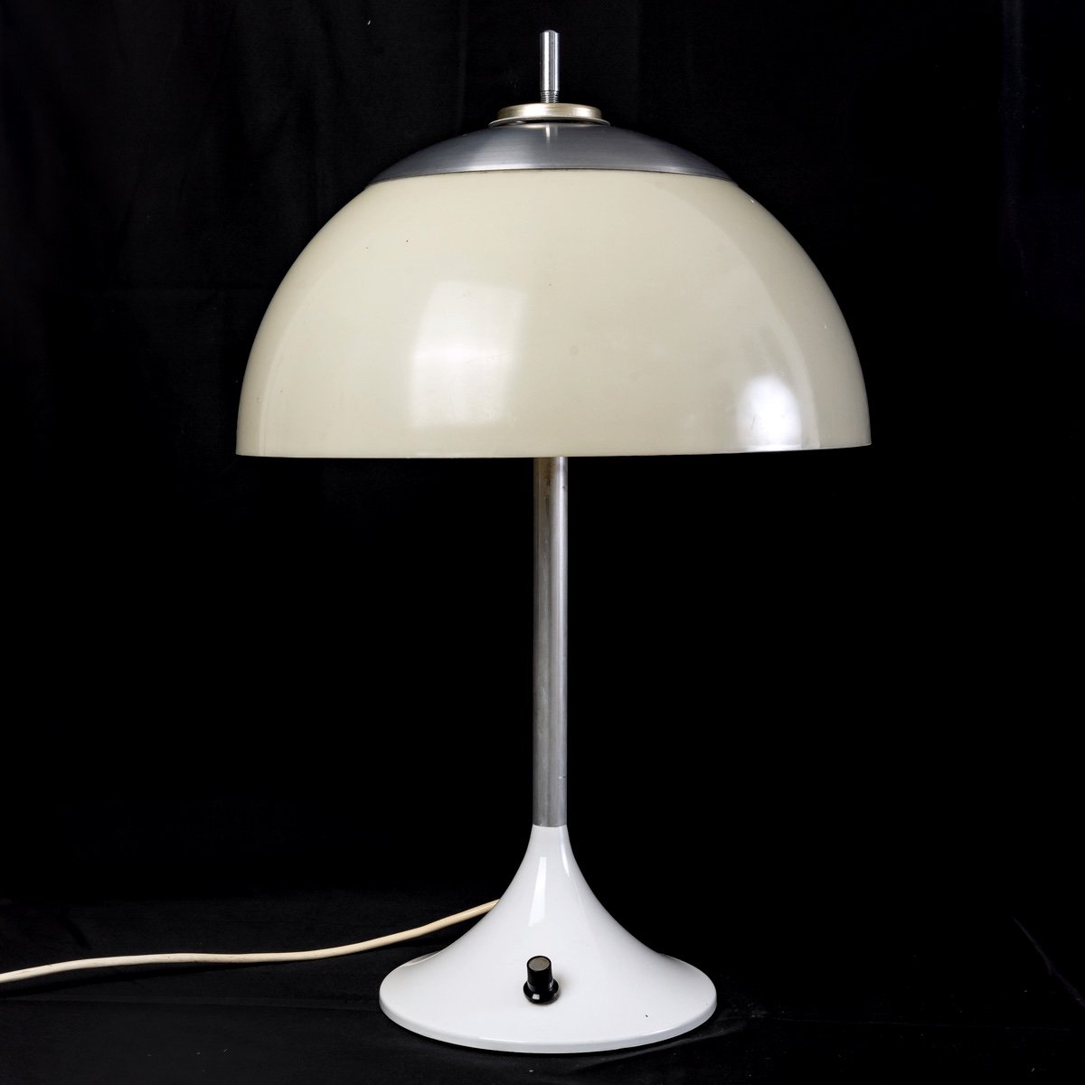 Lampe de table vintage 29x20x33 cm en métal argent vieilli - AMP