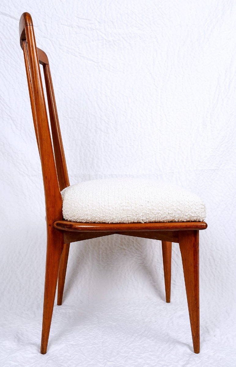 Set Of 7 Dining Room Chairs - Teak - Charles Ramos - Period: 20th Century-photo-1