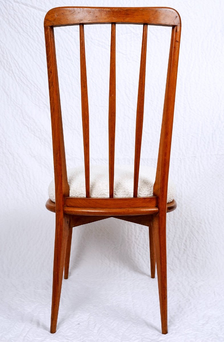 Set Of 7 Dining Room Chairs - Teak - Charles Ramos - Period: 20th Century-photo-2