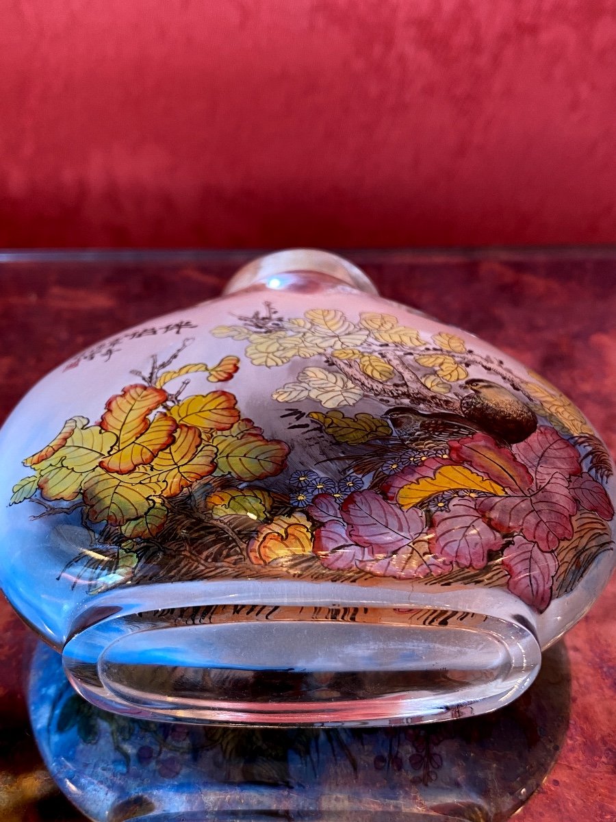 Chinese Snuffbox Covered In Painted Glass Inside - Period: XXth-photo-2