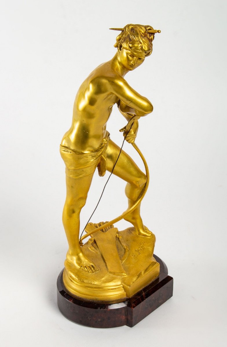 Gilt Bronze Group - Sarpédon - Signed: Henri Peinte - Period: XIXth-photo-3