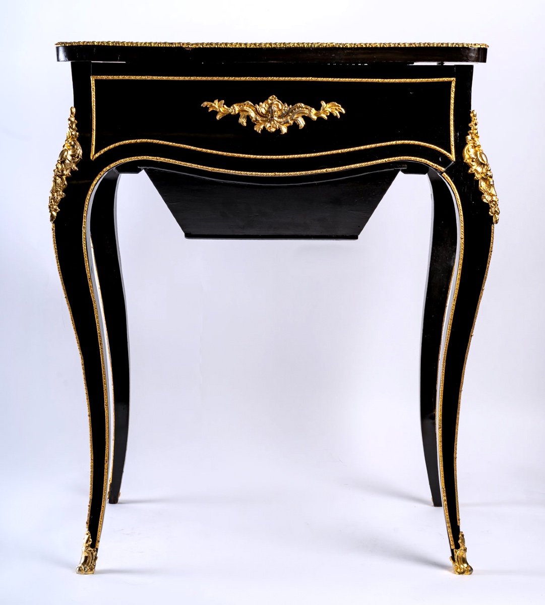 Boulle Work Table - Stamped: L.gradé & Pelcot - Period: XIXth-photo-2