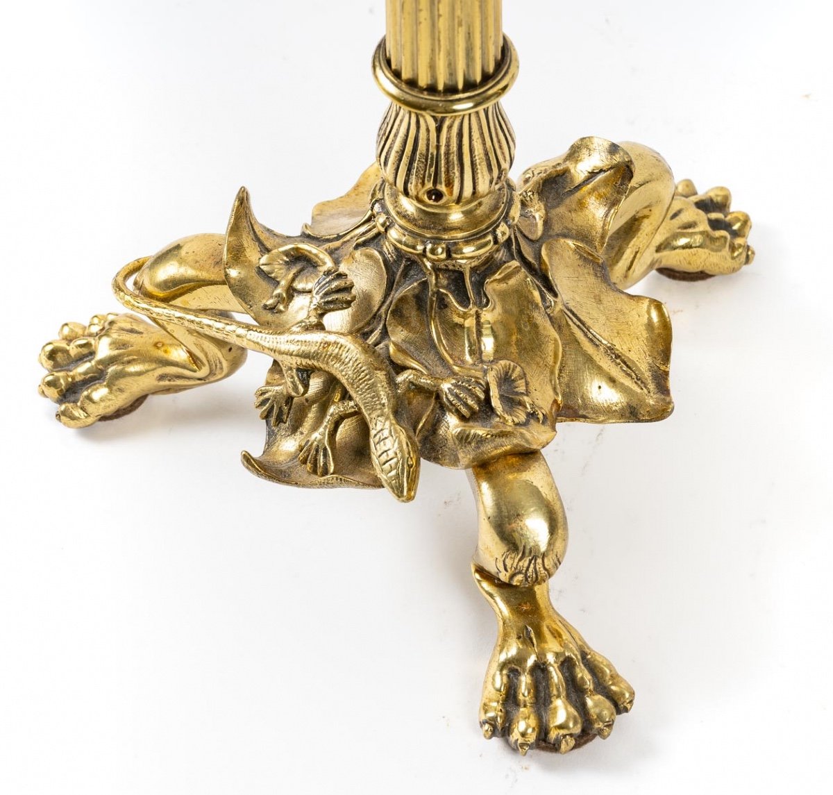Paire De Flambeaux Bronze Doré - Attribuée à F.barbedienne - Époque : XIXème Siècle-photo-2