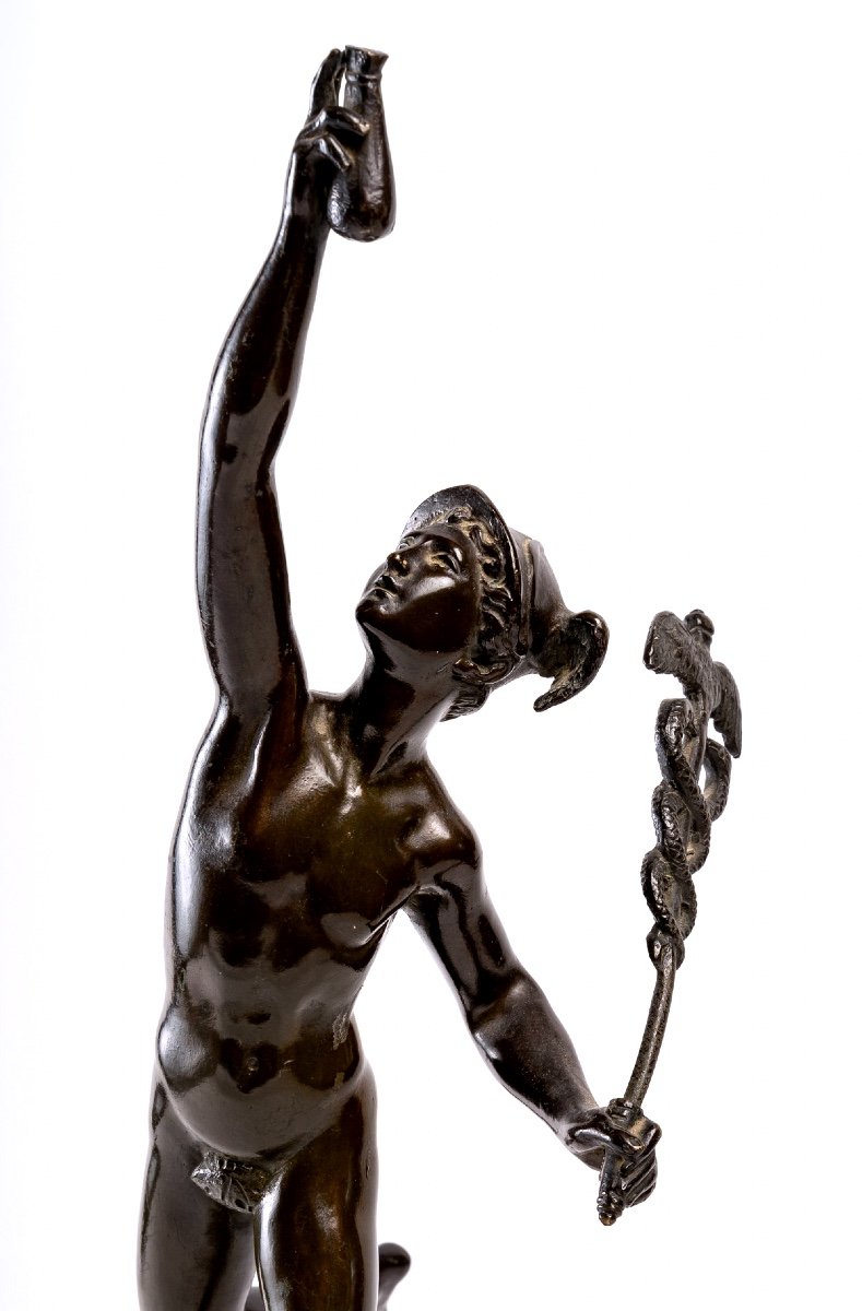 Bronze Patine Noire - Mercure Volant - Jean de Bologne - Fonte XIXème - Circa : 1900-photo-2