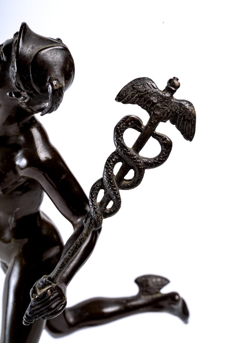 Bronze Patine Noire - Mercure Volant - Jean de Bologne - Fonte XIXème - Circa : 1900-photo-2