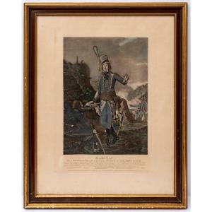 Polychrome Print Eau Forte - General In Chief Marceau - Period: XVIIIth Century