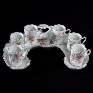 Mocha Service - Six Cups - Sèvres Porcelain - Period: Art Nouveau