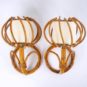 Pair Of Wall Sconces Known As Lanterns - Designer Louis Sognot - Period: 20th Century