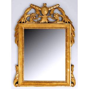 Gilded Wood Mirror - Louis XVI - Sacred Heart Devotion - Period : XVIIIth Century