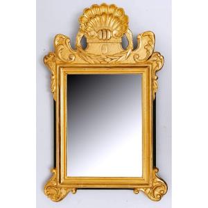 Shell Mirror - Golden Leaf Wood - Mercury Ice - Period: XVIIIth Century