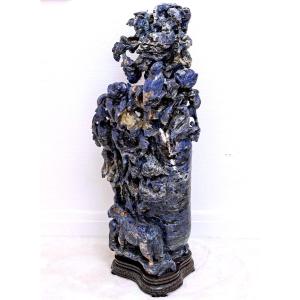 Sculpture Pierre Naturelle - Sodalite - Chine - époque Fin XIXème Siècle