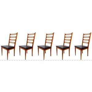 Lot Of Sam Chairs - Danish Teak - Neils Koefoed - Period: 20th Century