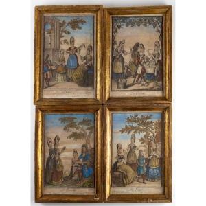 Four Old Allegorical Prints - Nicolas Arnoult - Period: XVII - Circa: 1680