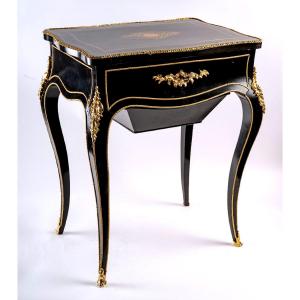 Boulle Work Table - Stamped: L.gradé & Pelcot - Period: XIXth