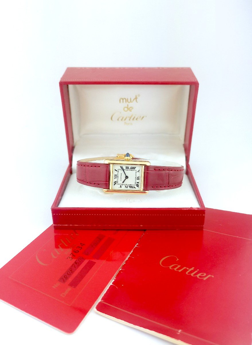 Montre Cartier - Tank Louis Cartier - Or Jaune - Mécanique - 20 Mm (femme)-photo-2