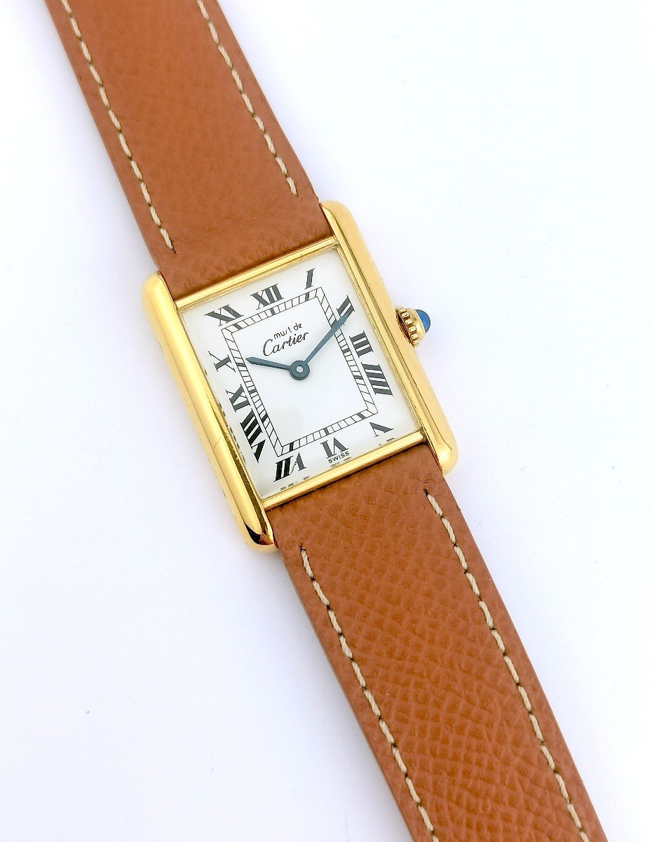 Cartier - Must Tank - Vermeil - 23 Mm (unisexe)-photo-2