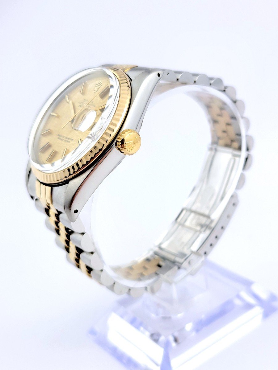 Montre Rolex - Oyster Perpetual Datejust - cadran lin - Or Et Acier - 36 Mm (unisexe)-photo-6
