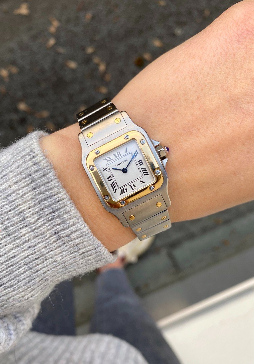 Montre Cartier - Santos Galbée - Or/acier - Petit Modèle (femme)-photo-2