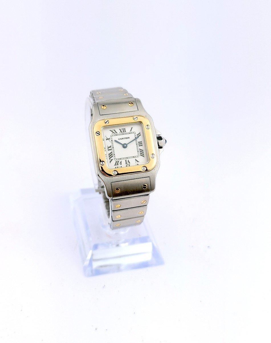 Montre Cartier - Santos Galbée - Or/acier - Petit Modèle (femme)-photo-1