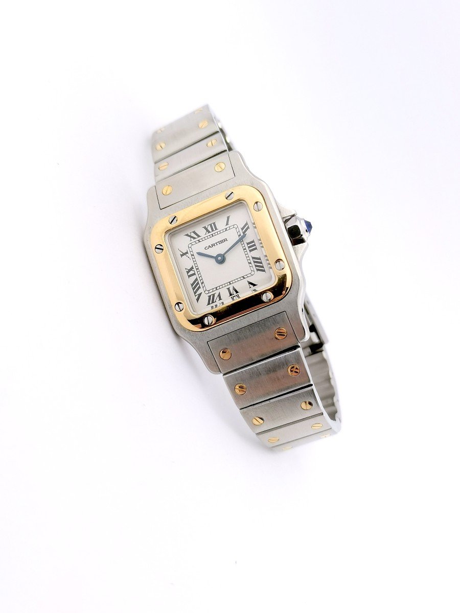 Montre Cartier - Santos Galbée - Or/acier - Petit Modèle (femme)-photo-3