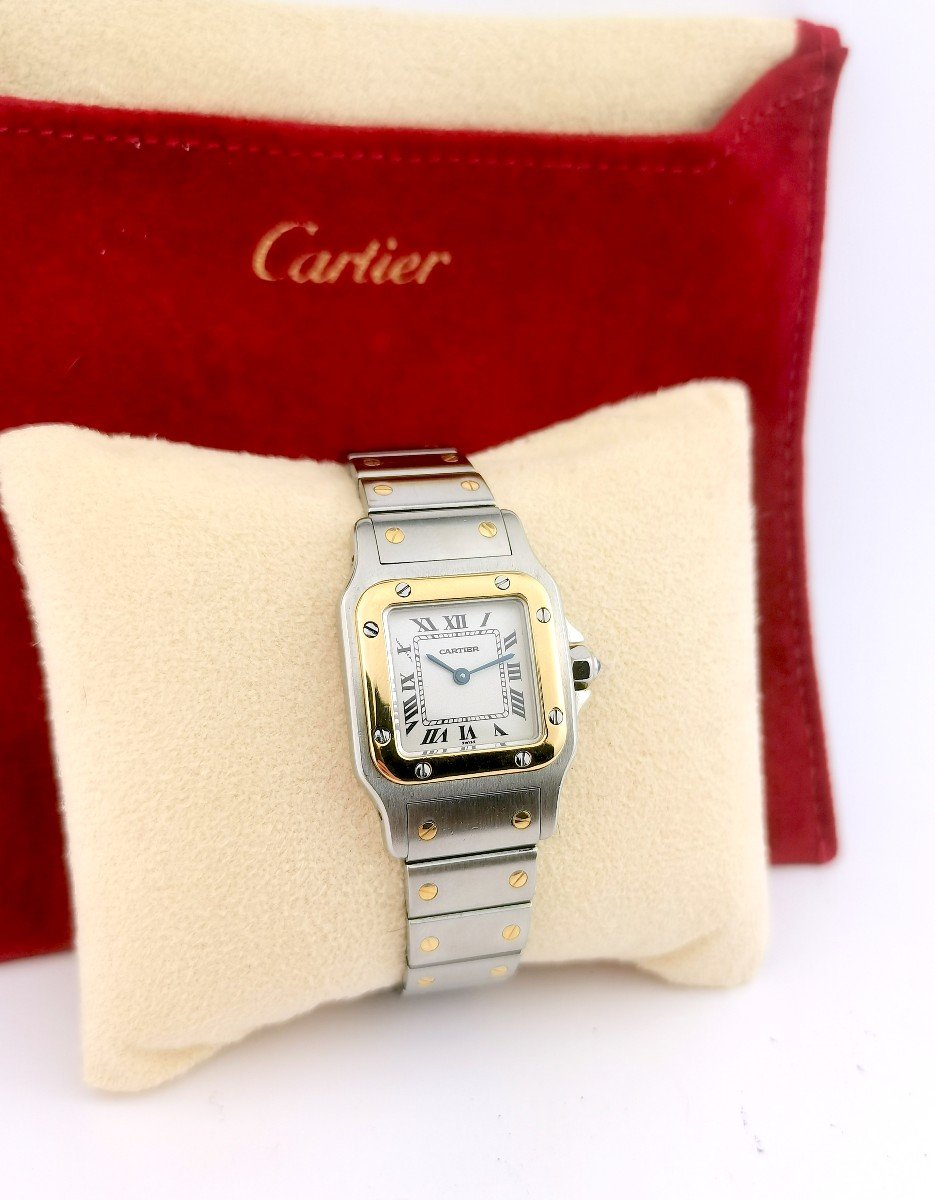 Montre Cartier - Santos Galbée - Or/acier - Petit Modèle (femme)-photo-8